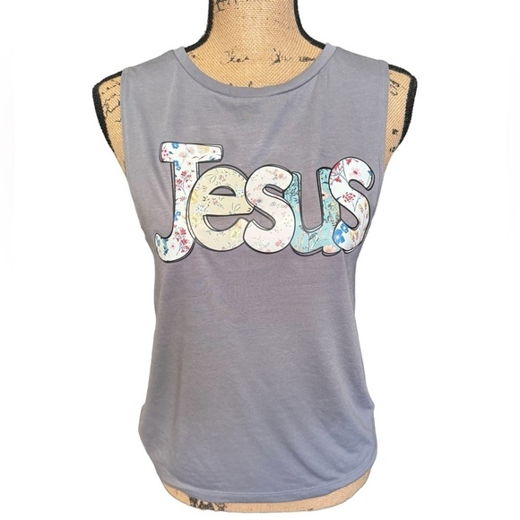 Bella + Canvas Tank top straight look. ‘Jesus’ - Picture 1 of 5
